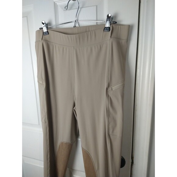 Willit Woman's XL Tan/Brown Riding Pants With Knee Patch Stretch Zip Pockets - Picture 2 of 9